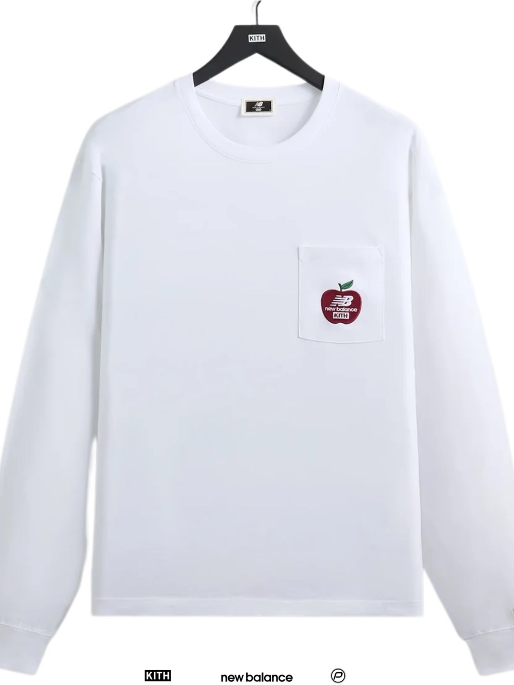 Kith & New Balance 2011 NY Woodblock Long Sleeve Pocket Tee •,White • 2026